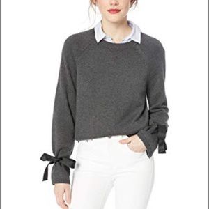 J.Crew bell ribbon tie sleeve crew neck sweater
